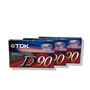 TDK Cassette Tapes 3 Pack‎ Multi Color Vintage Retro D90 High Output Type I